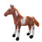 Peluche Cheval marron clair et blanc 40 cm - miniature