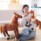 Peluche Cheval marron clair et blanc 40 cm - miniature variant 6