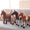 Peluche Cheval marron clair et blanc 40 cm - miniature variant 7