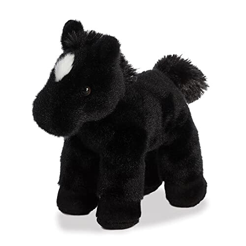 Peluche Cheval noir 20 cm