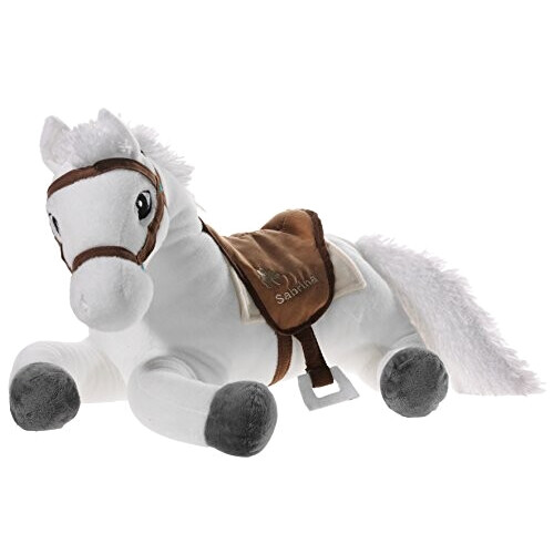 Peluche Cheval weiß mit braun