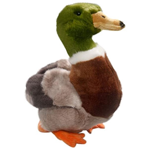 Peluche Canard en - vert-brun-gris 22 cm