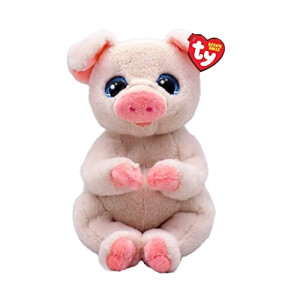 Peluche Cochon blanc rose 9.5x13.5 cm