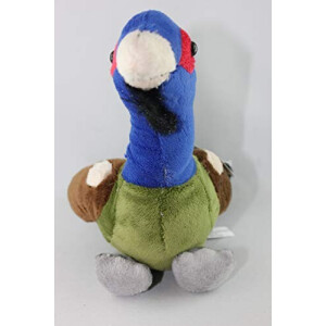 Peluche Coq bleu vert noir marron 19 cm