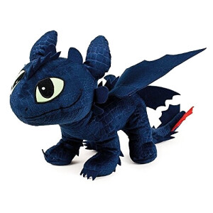 Peluche Dragon bleu/noir 40x12 cm