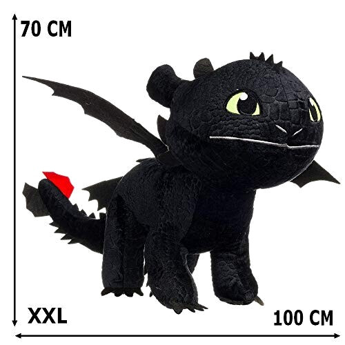 Peluche Dragon noir 100 cm