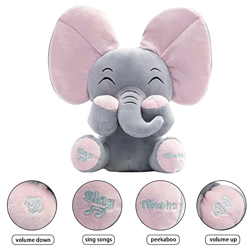 Peluche Éléphant rose variant 1 