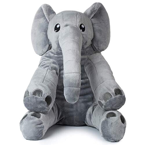 Peluche Éléphant nuru l'éléphant (gris) 55 cm