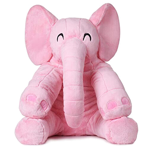 Peluche Éléphant rose 55 cm