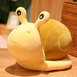 Peluche Escargot jaune 30 cm