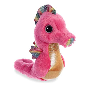 Peluche Hippocampe rose 18 cm