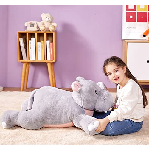 Peluche Hippopotame gris 78 cm variant 5 