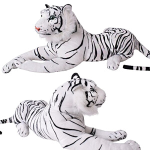 Peluche Léopard tigre blanc 80 cm
