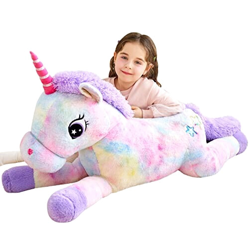 Peluche Licorne multicolore 110 cm