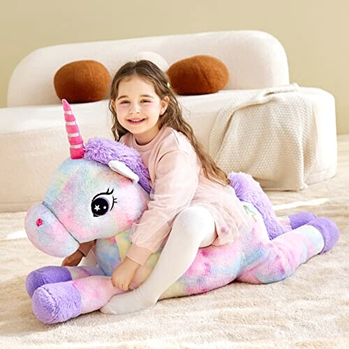 Peluche Licorne multicolore 110 cm variant 1 