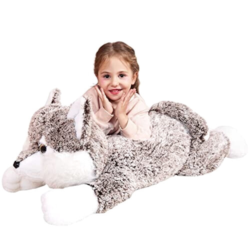 Peluche Loup marron 78 cm