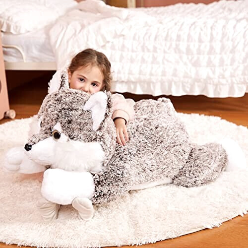 Peluche Loup marron 78 cm variant 2 