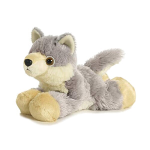 Peluche Loup blanc et violet 20 cm