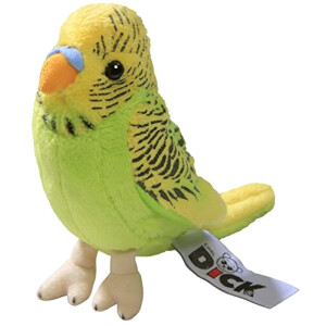 Peluche Perruche - Oiseau - vert-jaune 13 cm
