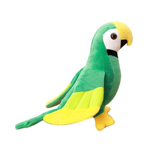 Peluche Perroquet - Oiseau - vert 15x20 cm