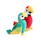 Peluche Perroquet - Oiseau - vert 15x20 cm - miniature variant 2
