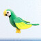 Peluche Perroquet - Oiseau - vert 15x20 cm - miniature variant 7