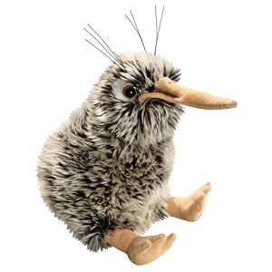 Peluche Pie - Oiseau - ki - gris-brun 15 cm
