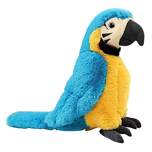 Peluche Perroquet - Oiseau - bleu 25 cm