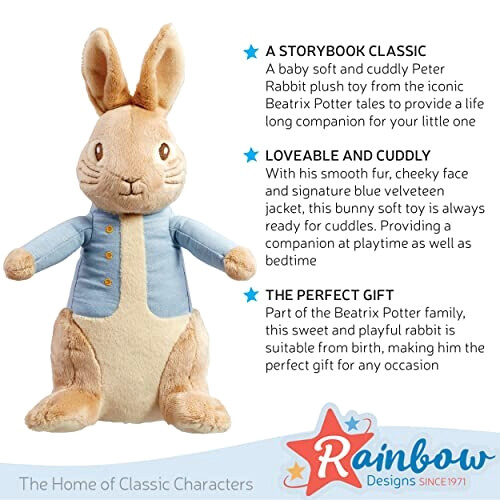 Peluche Lapin bleue 24 cm variant 2 