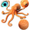 Peluche Pieuvre orange 50 cm - miniature variant 3