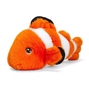 Peluche Poisson noirblanc et orange 25 cm