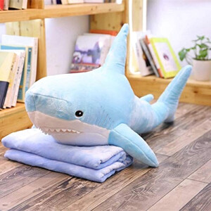 Peluche Requin skybleu 80 cm