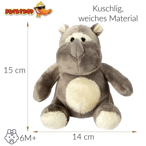 Peluche Rhinocéros marron 12x14 cm variant 0 