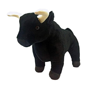 Peluche Taureau noir 30 cm