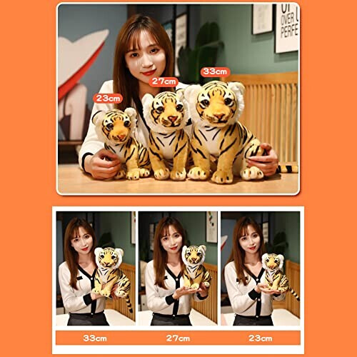 Peluche Tigre jaune 33 cm variant 3 