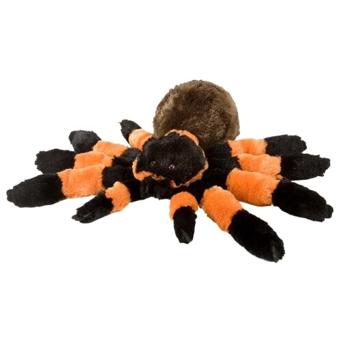 Peluche Araignée noir-orange 30 cm