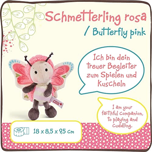 Peluche Papillon rose 18 cm variant 1 