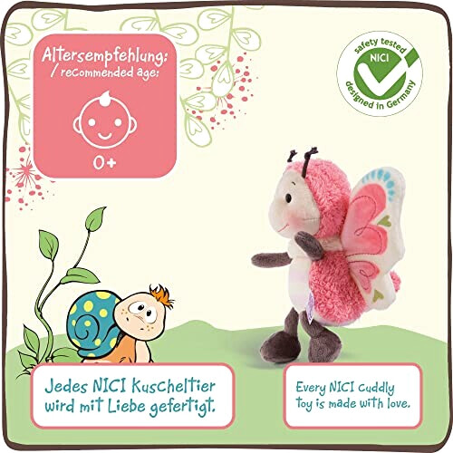 Peluche Papillon rose 18 cm variant 2 