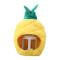 Peluche Ananas jaune + vert 35x26 cm - miniature