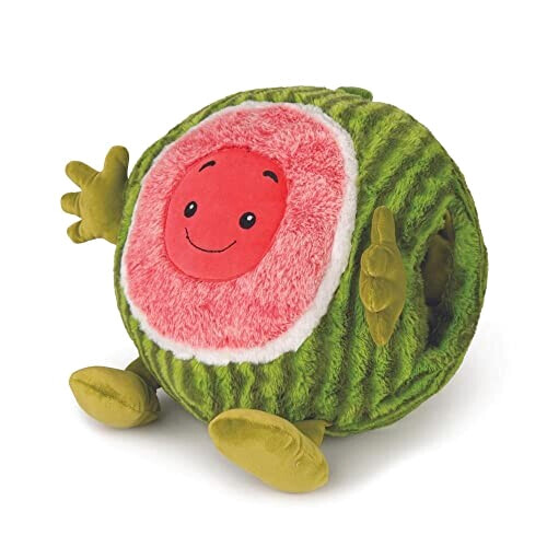 Peluche Pastèque vert & rose 35x35 cm