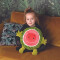 Peluche Pastèque vert & rose 35x35 cm - miniature variant 1