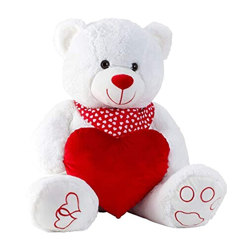 Peluche Coeur blanc 100 cm