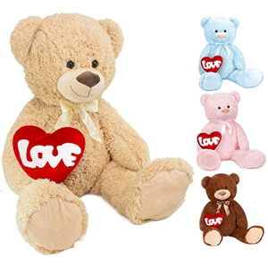 Peluche beige love 100 cm